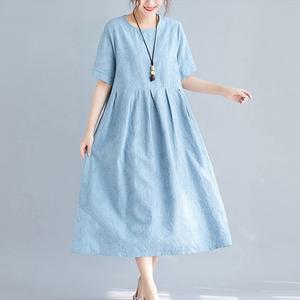 여름 린넨 플라워패턴 롱원피스 데일리 편한 사이즈 여성 여름원피스