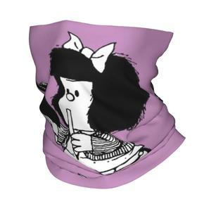Mafalda 노트북 반다나 넥 워머 남녀공용 겨울 스키 튜브 스카프 게이터 만화 얼굴 커버
