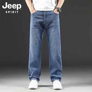 JEEP SPIRIT 남성 고급 청바지 여름 얇은 남성 루즈 캐주얼 청바지 28-42