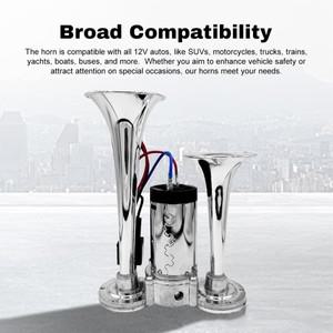 휘슬혼 600DB 듀얼 트럼펫 압축기 포함 슈퍼 시끄러운 경적 12V 자동차 오토바이 트럭 기차 보트용 범용