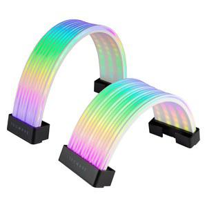 테크웨어 플렉스 RGB PC 키트 스트립 PSU 동기화 케이블 5V 3핀 라이트 LED 24핀 16핀 블랙 커버 마더보드 호환 케이블용 세트 8핀