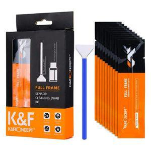 K F Concept 24mm 풀 프레임 청소 키트 10개 스틱 20ml 액체 카메라 렌즈 DSLR용 브러시