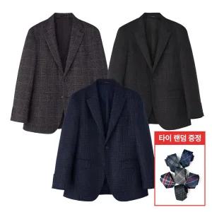 [롯데백화점]맨잇슈트 25 F/W 신상 순모 체크 블레이저 포멀핏 비즈니스 울 재킷 3종 택1 + 타이증정