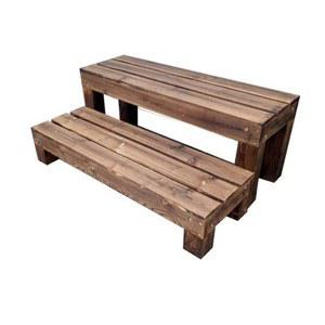 야외나무계단 방부목계단 발판 탄화 길이60x폭30x높이18cm 입구