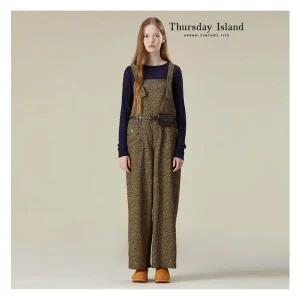 [써스데이아일랜드][Thursday Island] 플라워 패턴 잔골 코듀로이 오버롤(T236MPT131W)