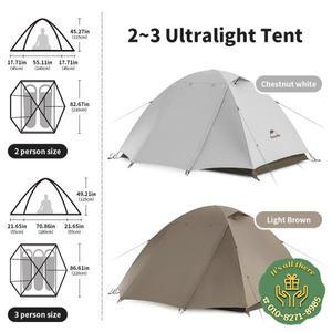 네이처하이크 클라우드 리버 초경량 하이킹 텐트 휴대용 Sunproof Windbreaks Easy Pitch 3인 4계절 UPF50+