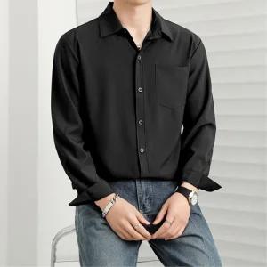 봄여름 남자 루즈핏 소프트 와이셔츠 남방 레이어드 회사원 긴팔 30대 정장