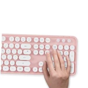 타자기 감성의 레트로 무선 키보드 KBD-48 핑크