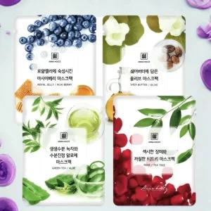안나홀츠 1일1팩 마스트팩 100매 순면 에센스 젤 수분 마스크팩 시트 4종 100매