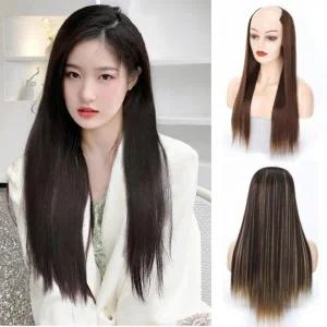 [모노무드]MNO 정수리없는 긴생머리 반가발 붙임머리 똑딱이 티안나는 부분가발 롱가발 긴머리 머리숱 생머