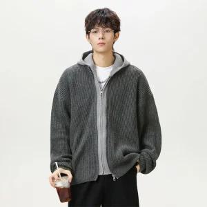 코디코치 듀얼 남자 집업 후드 가디건 캐주얼 투웨이 지퍼 배색 디테일 루즈핏 실루엣 아우터 재킷