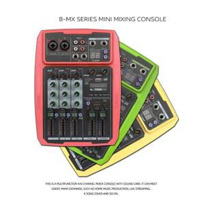 오디오 믹서 사운드 보드 DJ 4 채널 미니 카드 녹음 믹싱 콘솔 컨트롤러 PC 마이크