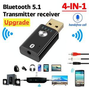 AUX 생성기 차량용 옥스선 카 오디오 전원선 4IN1 블루투스 5 1 리시버 송신기 스테레오 USB 동글이 3 5MM 옥스 RCA 무선 어댑터 자동차 키트 TV PC 헤드폰용