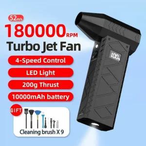 제트건 에어건 송풍기 180000 RPM 미니 터보 제트 팬 풍속 폭력 전기 공기 먼지 떨이 경량 차량용 청소로