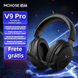 MCHOSE V9 Pro 헤드셋(마이크 포함) 3가지 모드 Bluetooth 무선 컴퓨터 PC 게이머 헤드폰 액세서리