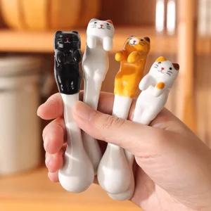 J2K 고양이 세라믹 티스푼 홈카페 티타임 디저트 커피