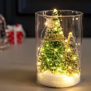아트박스/플라워트리 크리스마스 미니트리 화병 LED 스노우트리글라스 15cm