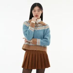 인디언 카라 배색집업 가디건 AP4KGB44