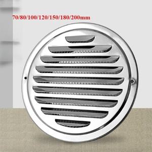 7080100120150180200mm 라운드 에어 벤트 그릴 스테인레스 스틸 곤충 보호 홈 외벽 덕트 환기 도구