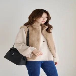 [우일] 여성 리버시블 밍크 무스탕 조끼 베스트