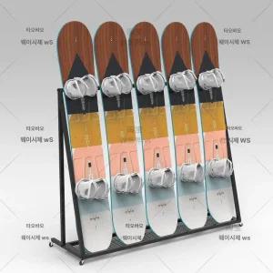 스노우보드 전시대 정리대 랙 보관대 스키장 거치대 단면보관 바퀴 수납 장비 가능 스탠드