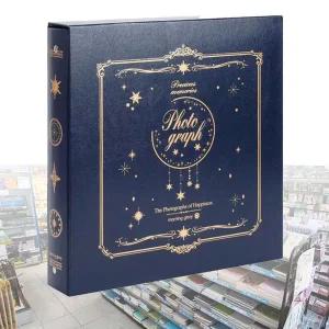 [셀러에이드]사진앨범 바인더 32000 4R 접착앨범 30매 네이비 커플 친구 아기