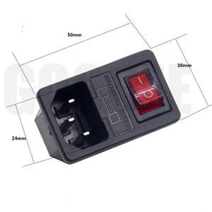 1Pcs 10A 250VAC 3 핀 Iec320 C14 입구 커넥터 플러그 전원 소켓 램프 로커 스위치 퓨즈 홀더 수