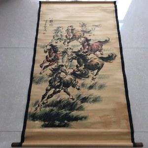 레트로 팔준마 말그림 성공 호텔 동양화 벽화 가게 선물 배경 출세 서재 합격 소파