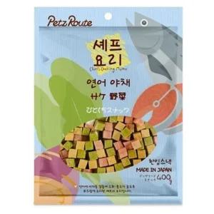 강아지 연어 야채 한입 스낵 400g 1P 영양 트릿 간식 애견미니큐브