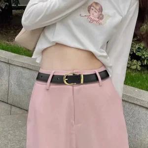 여성 슬림 가죽벨트 블랙 패션벨트여성벨트 여성벨트소가죽 허리띠 여성벨트 패션벨트