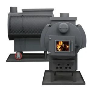 신일금속 SL-120C 30평 실내용 장작 화목난로 펜션 요리판 부착 주물 로스톨 땔감 난로