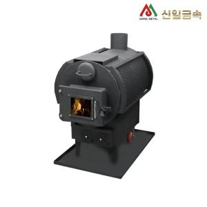신일 40평 실내용 누임형 화목난로 공장 두꺼운 철판 고구마통 가정용 난로