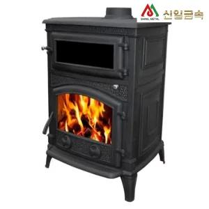 신일금속 SL094 실내용 장작 나무 사각 화목 주물난로 시골 농막 오븐 재받이 벽난로