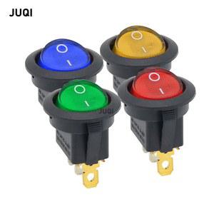 4PCS 12V 220V LED 전원 로커 KCD1 스위치 조명 ON 라운드 전등 자동차 버튼 3PIN 16A OFF 12V