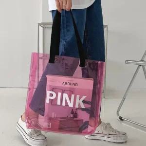 여름가방 여름 바캉스 피크닉 물놀이 pvc 비치 백 가방 핑크 여름가방 물놀이가방