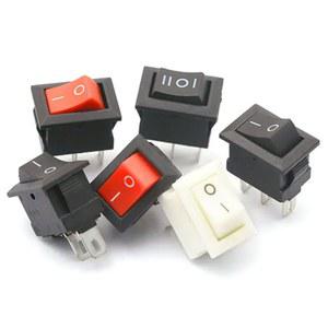 5PCS 푸시 버튼 10X15MM SPST 스위치 10MM 스냅인 3PIN DIY 로커 OFF 빨간색과 ON KCD11 250V 3A 검정색 흰색 15MM 미니