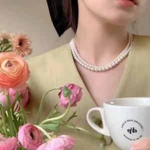 패션 트렌드 올 아크릴 진주 초커 신상 데일리 목걸이 미니진주목걸이 20대여성목걸이