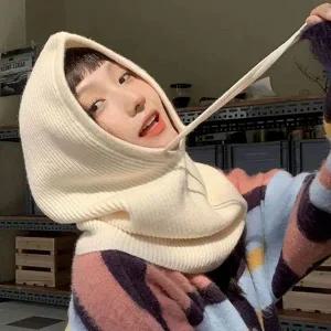 [콩심팥심]여성 귀여운 겨울 방한 쫀쫀 후드 넥워머 바라클라바