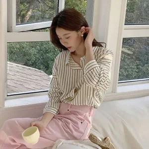 [하프클럽/]여성 클래식 무드 스트라이프 셔츠 데일리 출근룩