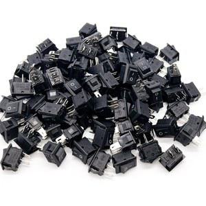 100 PCS 푸시 KCD1 SPST 블랙 15MM 2PIN 스냅인 3A ON 로커 스위치 OFF 10X15MM 250V 버튼 10MM 미니 보트