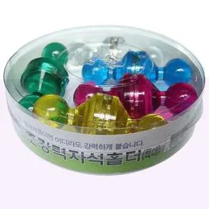 큐티 초강력 자석홀더 특대 (27mmX10입) 사무용품 초강력 자석홀더 메모꽂이 화이트보드