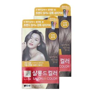 엘지 엘라스틴 염색약 살롱드컬러 자연갈색 2개