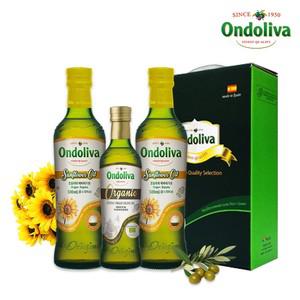 유기농 엑스트라버진 올리브유 250ml 1P, 해바라기유 500ml 2P 세트
