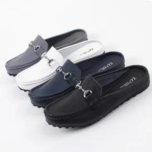 울리 천연가죽 가벼운 여성 컴포트 로퍼 사무실 슬리퍼