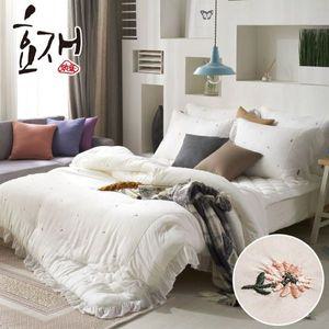 [NS홈쇼핑]화사 꽃자수 모달원단 옥수수솜 침구세트Q(K겸용) by효재[33728811]