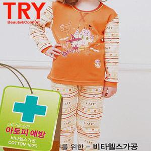 [S52PM32Q2]트라이 오렌지색 여아동내의덤핑상품