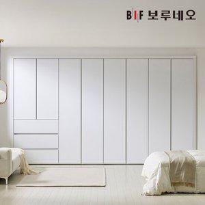 보루네오 E0 네오3단서랍 여닫이 붙박이장 360cm 12자