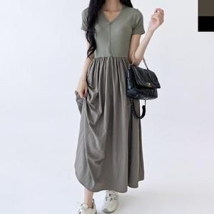 [HYIJY7FI_4B]여성 반팔 맥시 롱원피스 1P 데일리룩