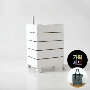 기획_빙그리 회전서랍 트롤리 5단+FILSTEM 쇼퍼백 장바구니 S
