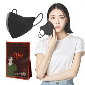 이비에 더세로 새부리형 컬러 마스크 중형 KF94 + 파우치, 블랙, 30개입, 1개 on
